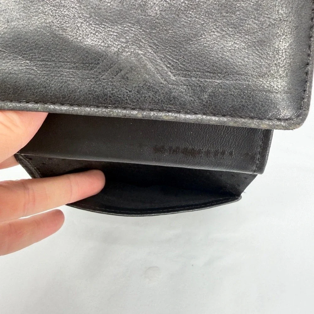 Princess Gardner Wallet Genuine Lambskin Kisslock Trifold VTG Black